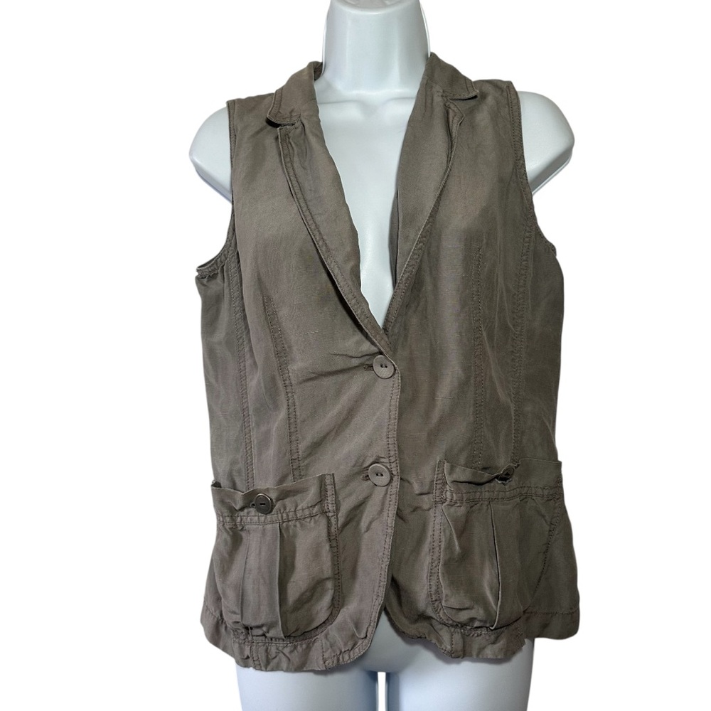 J. Jill Women’s Gray Silk Linen Sleeveless Vest Top- Size XS